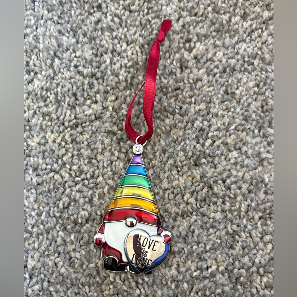 Love is love pride Gnome Holiday Ornament